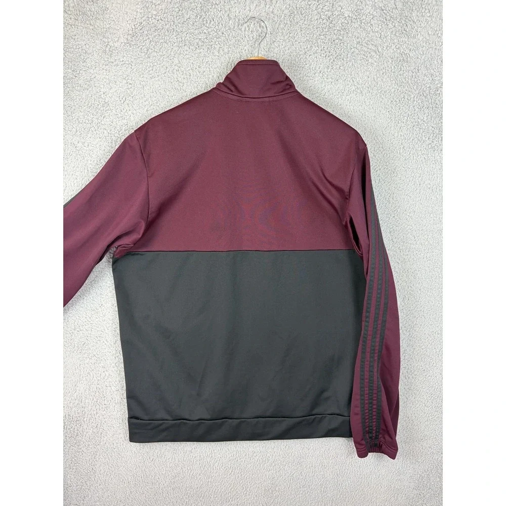 Adidas Track Jacket Mens XL Red Black Colorblock Full Zip 3 Stripe Athletic Mens